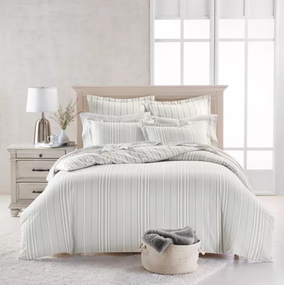 MARTHA STEWART COLLECTION Stripe 100% Cotton comforter Set Twin - Picture 3 of 5